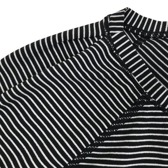 LULULEMON Hyper Stripe Long Sleeve Top Women 12 Black Heathered Sporty Outdoor - Picture 9 of 16